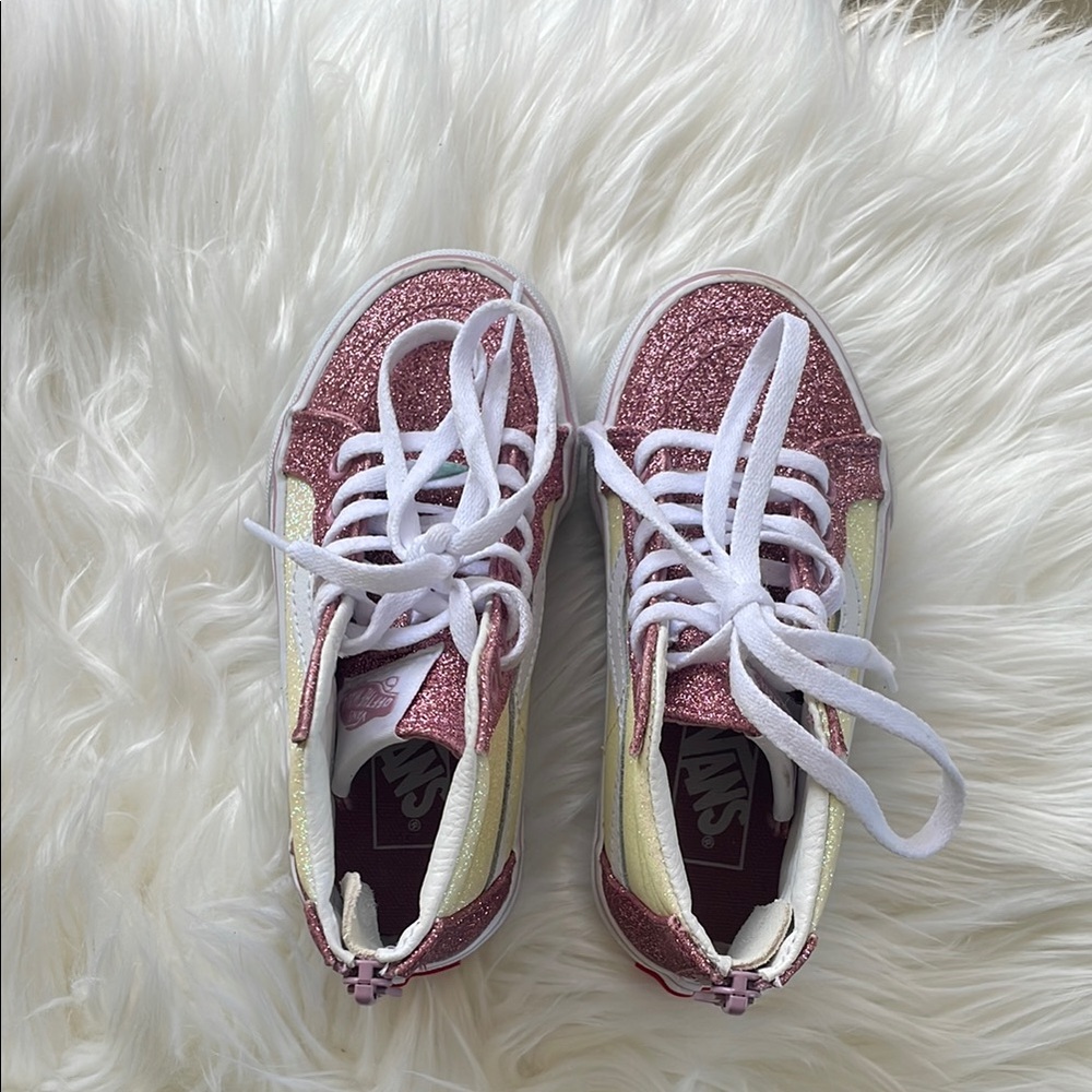 Vans Pink and White Retro Sneakers